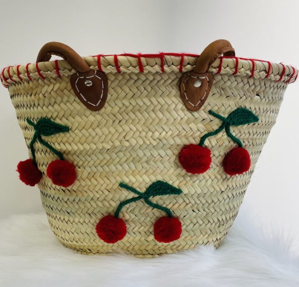 PANIER EN OSIER CERISE – Image 2