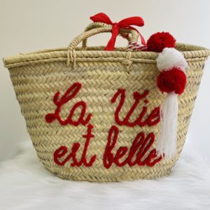 PANIER EN OSIER DOLCE VIDA "rouge"