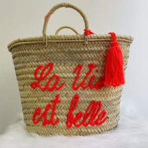 PANIER EN OSIER DOLCE VIDA "orange"