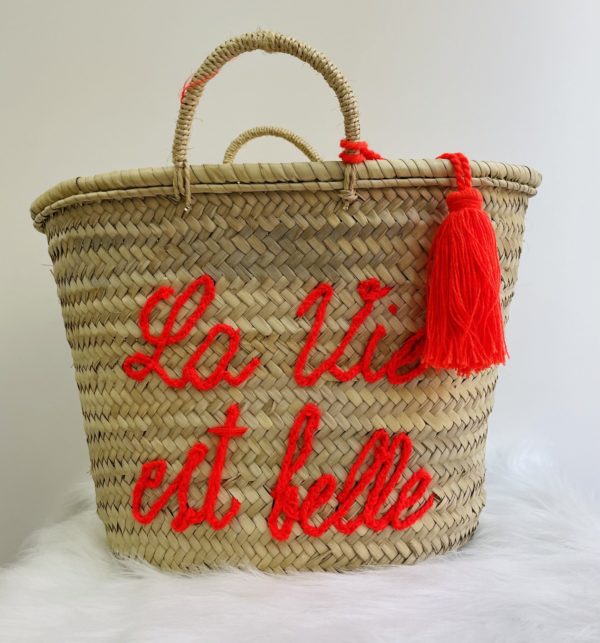 PANIER EN OSIER DOLCE VIDA "orange"
