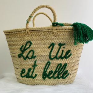 PANIER EN OSIER DOLCE VIDA "vert"