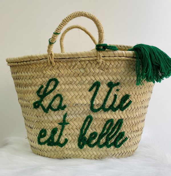 PANIER EN OSIER DOLCE VIDA "vert"
