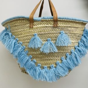 PANIER EN OSIER CIEL