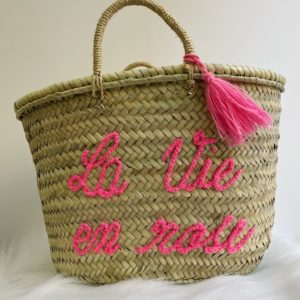 PANIER EN OSIER DOLCE VIDA "rosa"