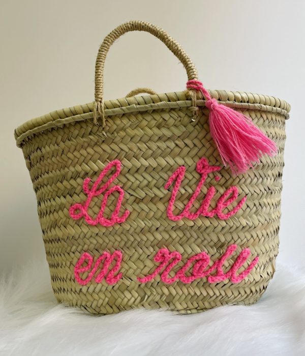 PANIER EN OSIER DOLCE VIDA "rosa"