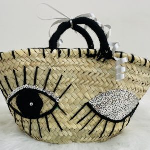 PANIER EN OSIER OEIL "Argent"